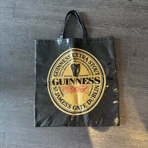 RARE VINTAGE GUINNESS PLASTIC COVERED TOTE BAG MADE IN IRELAND
